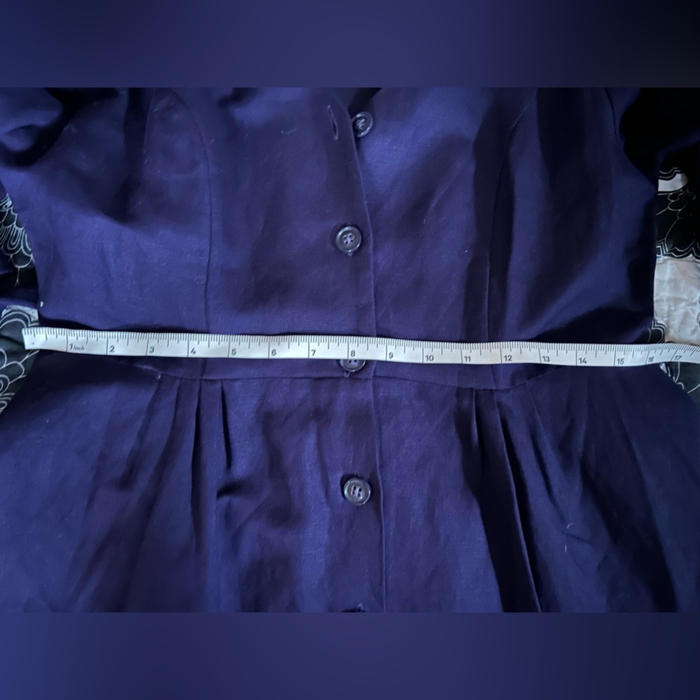 & Other Stories Navy Button-Front Midi Dress | Size 10 | Never Worn - Picture 3 of 8